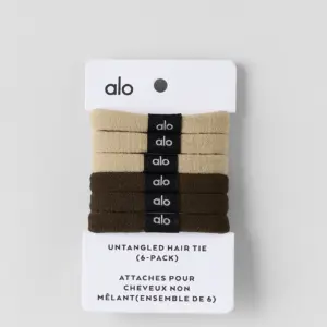 Untangled Hair Tie (6-Pack) - Beige/Espresso