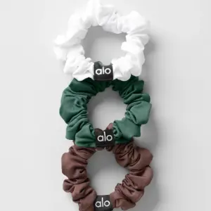 Fresh Mini Scrunchie 3-Pack - Brownstone/White/Clover Green