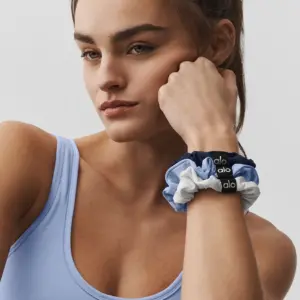 Fresh Mini Scrunchie 3-Pack - Light Provence Blue/Navy/White