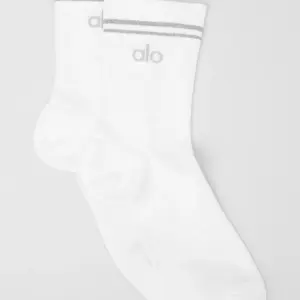 Unisex Half-Crew Performance Sock - White