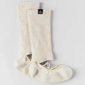 Women's Strappy Siren Grip Sock - Oatmeal Heather