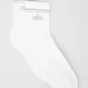 Unisex Half-Crew Throwback Sock - White/Titanium