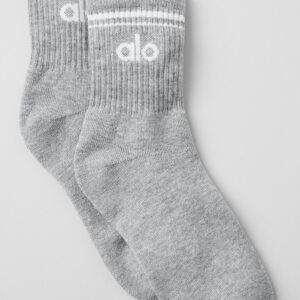 Unisex Half-Crew Throwback Sock - Athletic Heather Grey/White