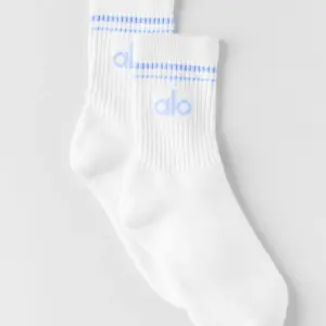 Unisex Half-Crew Throwback Sock - White/Light Provence Blue