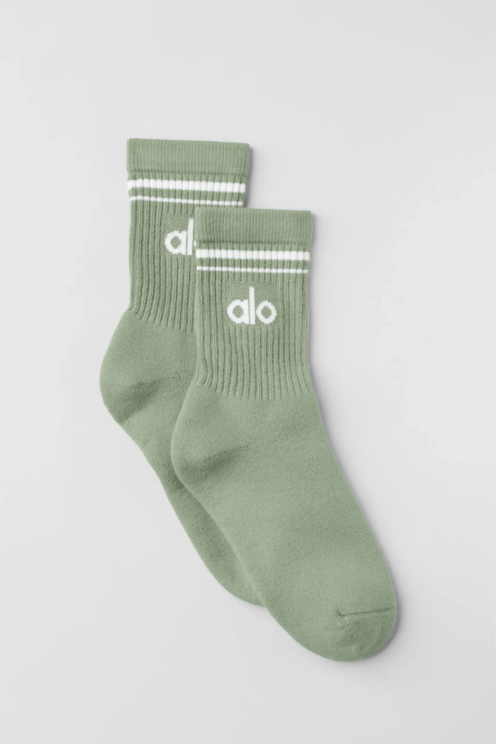 Unisex Half-Crew Throwback Sock - Dune Grass/White