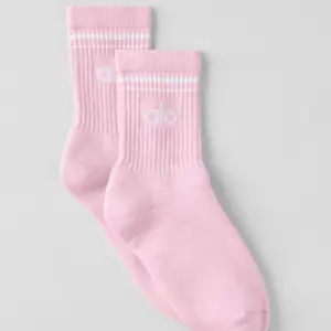 Unisex Half-Crew Throwback Sock - Pink Marshmallow/White