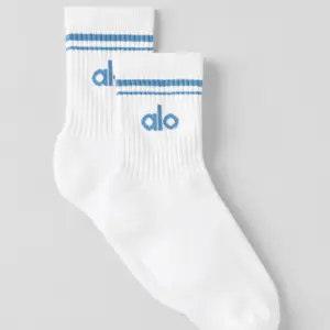 Unisex Half-Crew Throwback Sock - White/California Blue