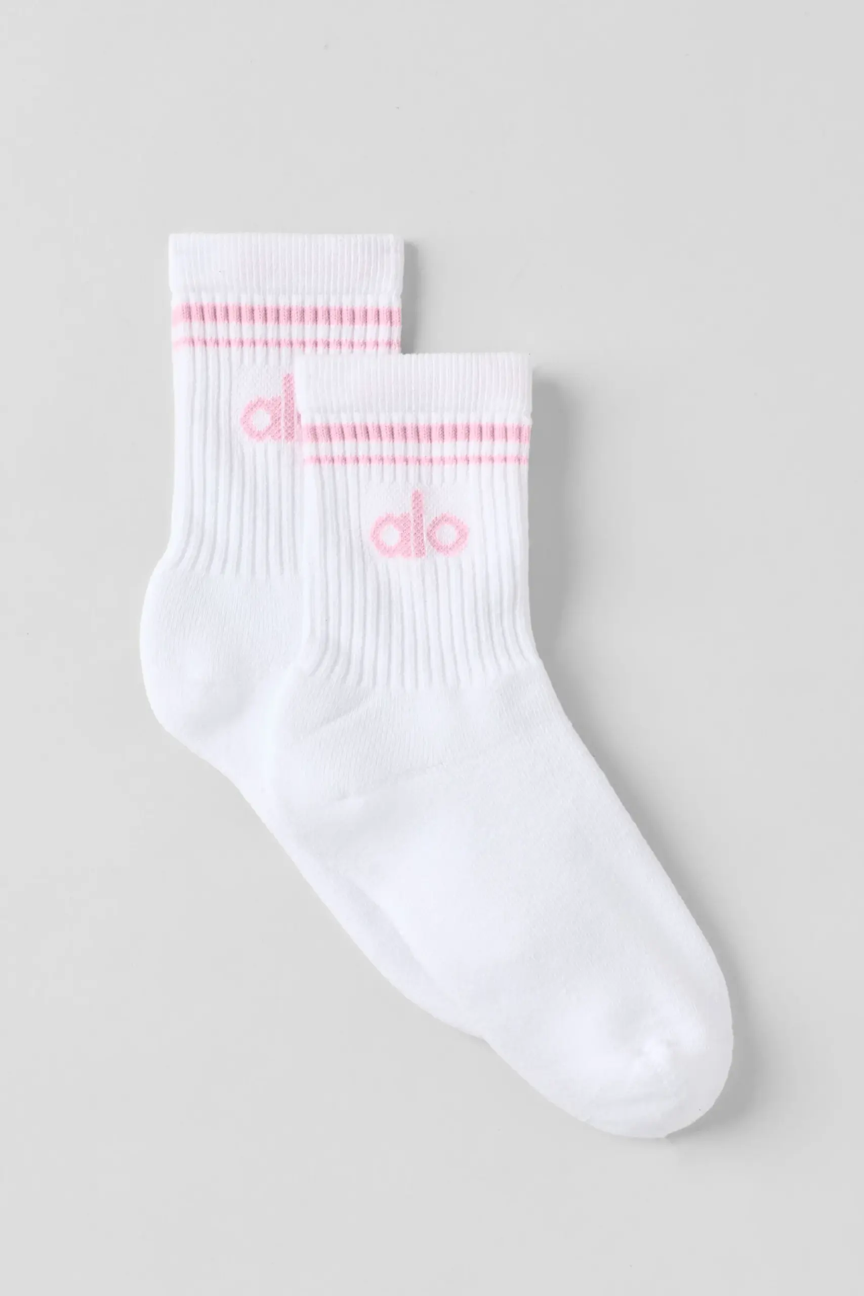 Unisex Half-Crew Throwback Sock - White/Pink Marshmallow