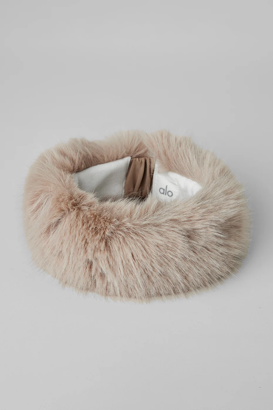 Opulent Faux Fur Wintersun Headband - Oat - Image 2