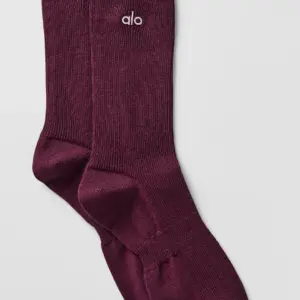 Unisex Half-Crew Understated Sock - Burgundy