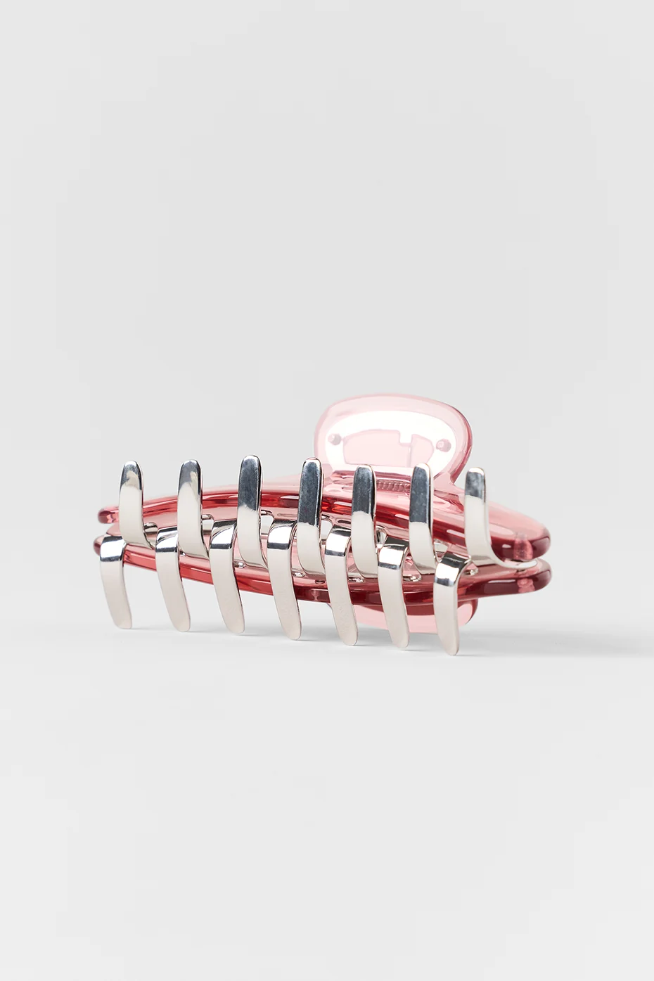 Acrylic Illusion Claw Clip - Vintage Pink/Chrome - Image 4