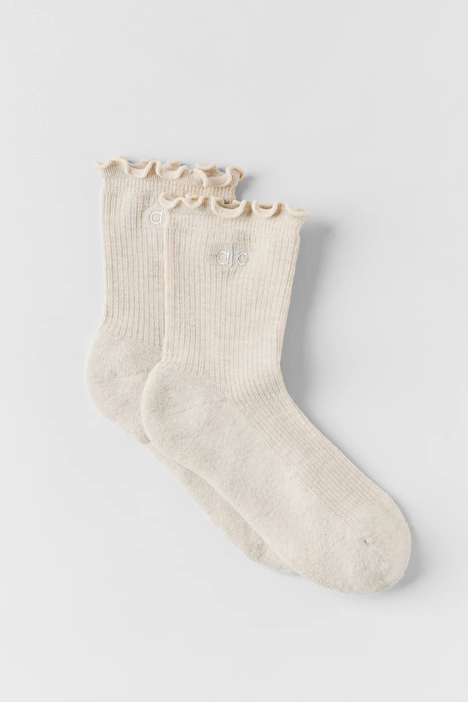 Women's Lettuce Edge Sock - Oatmeal Heather - Image 2