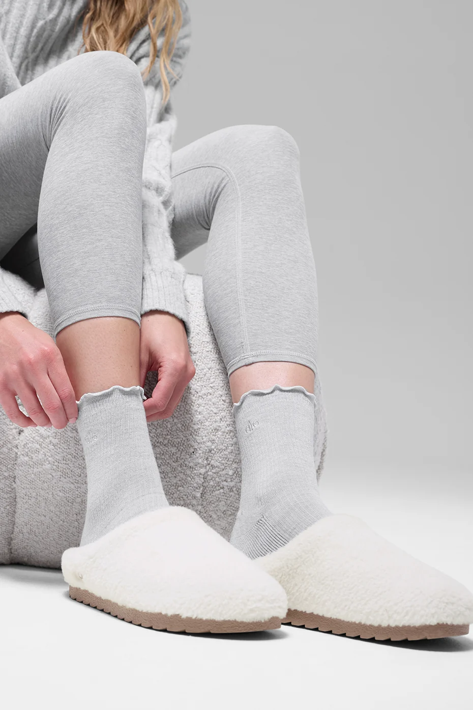 Women's Lettuce Edge Sock - Athletic Heather Grey - Image 2