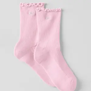 Women's Lettuce Edge Sock - Pink Marshmallow