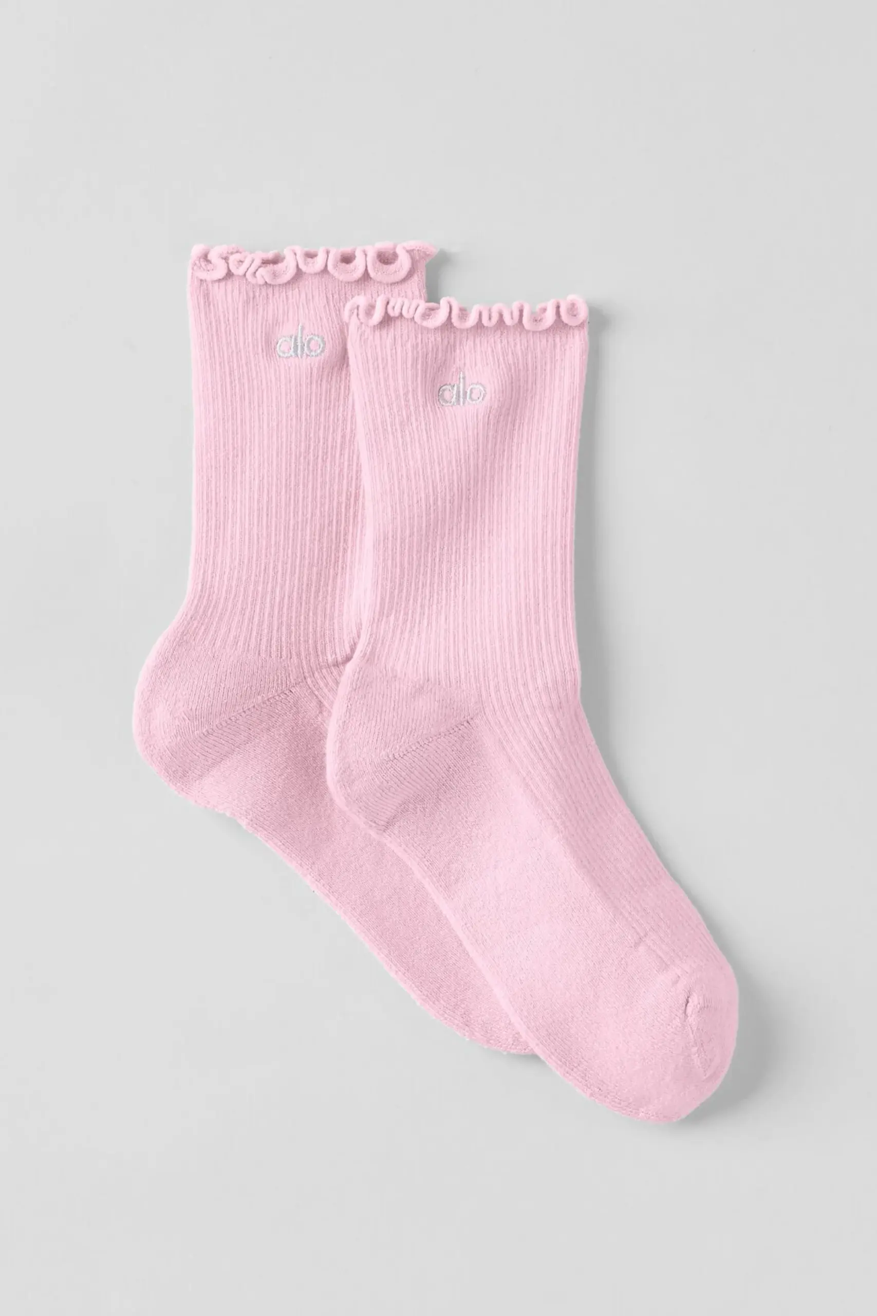 Women's Lettuce Edge Sock - Pink Marshmallow