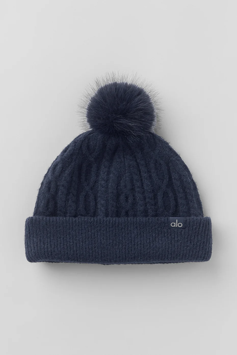 Cable Knit Winter Bliss Beanie - Navy - Image 2