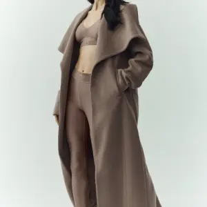Wool Blend Nightfall Long Coat - Alpine Cocoa Heather