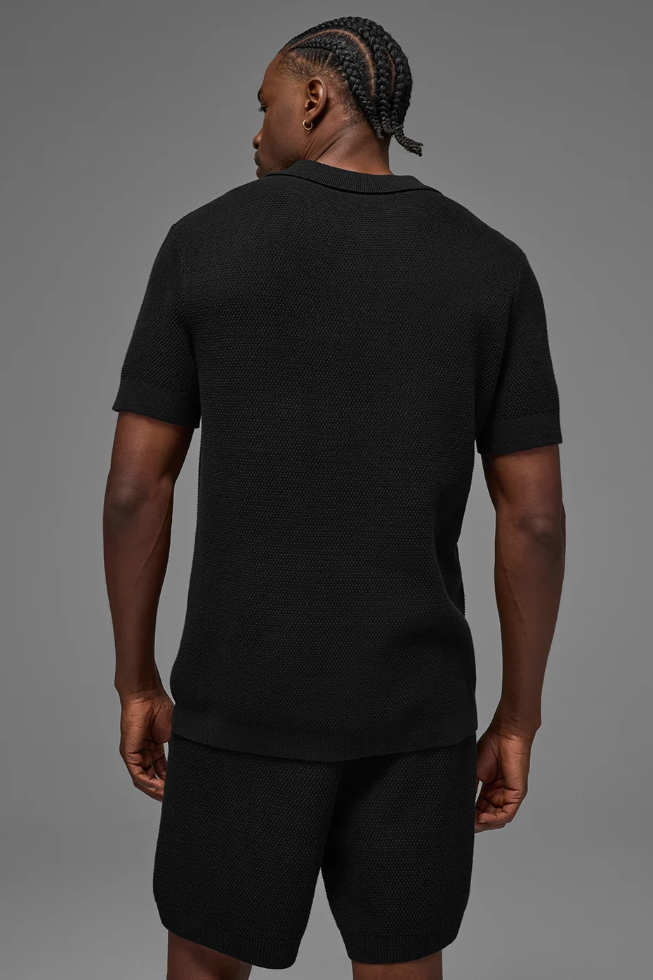 Sports Club Sweater Knit Polo - Black - Image 3
