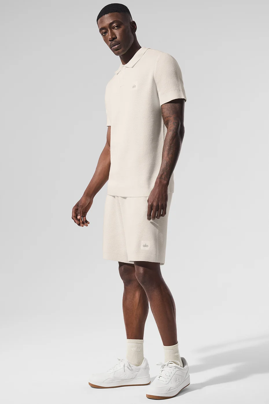 Sports Club Sweater Knit Polo - Ivory - Image 4