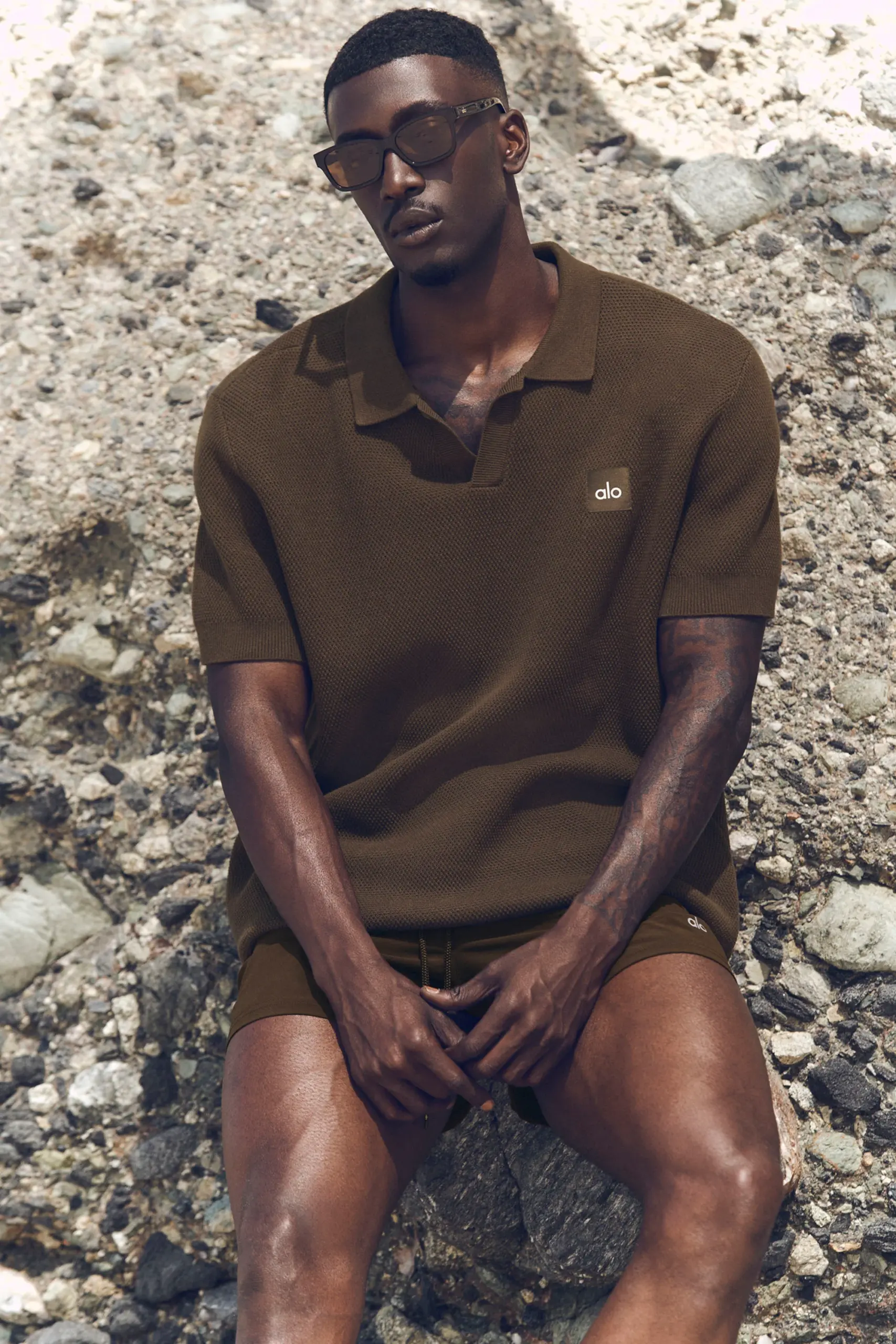 Sports Club Sweater Knit Polo - Espresso