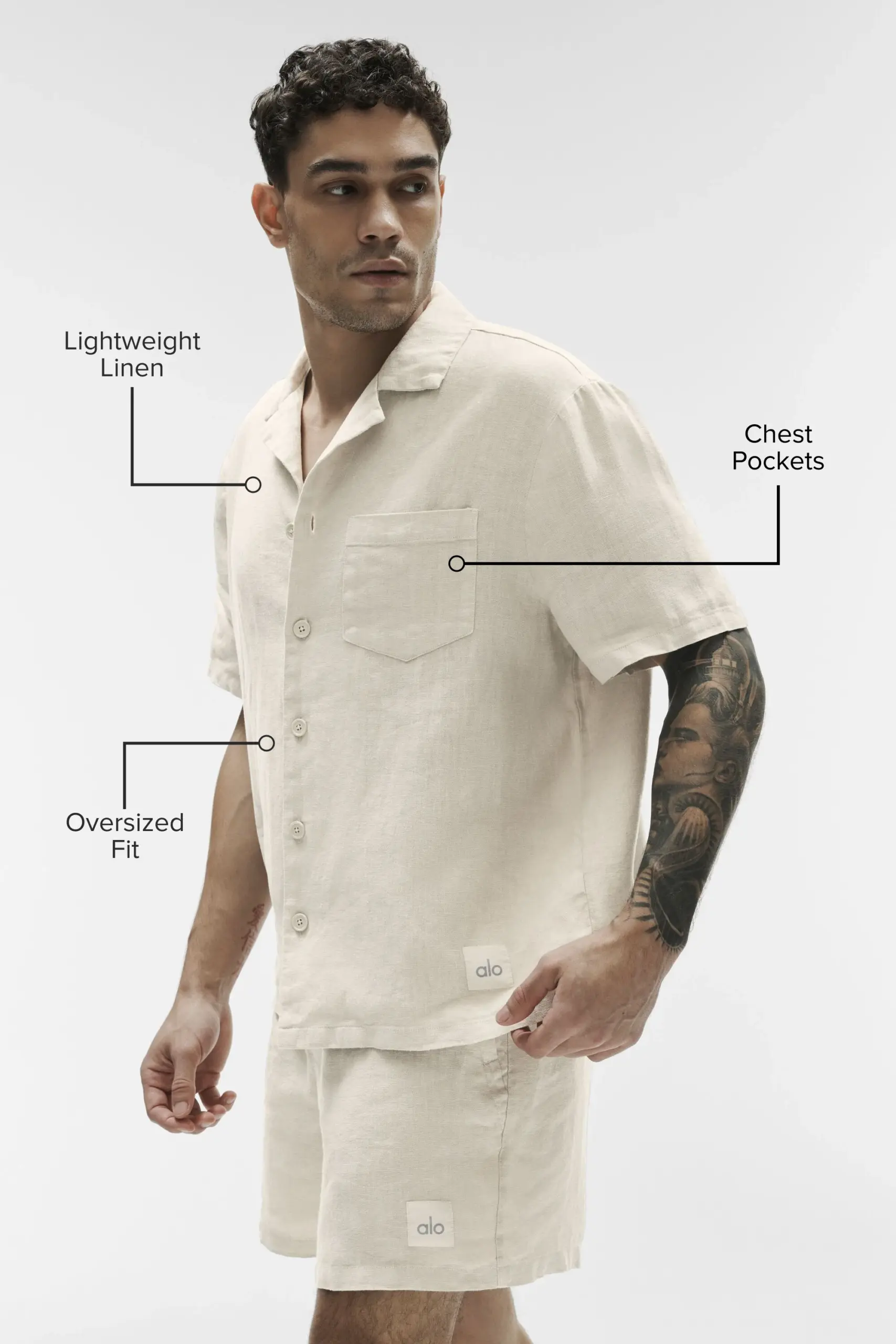 Linen Days Short Sleeve Button Up - Bone - Image 2
