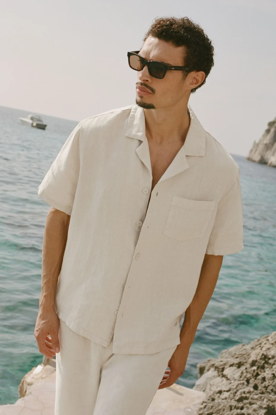 Linen Days Short Sleeve Button Up - Bone
