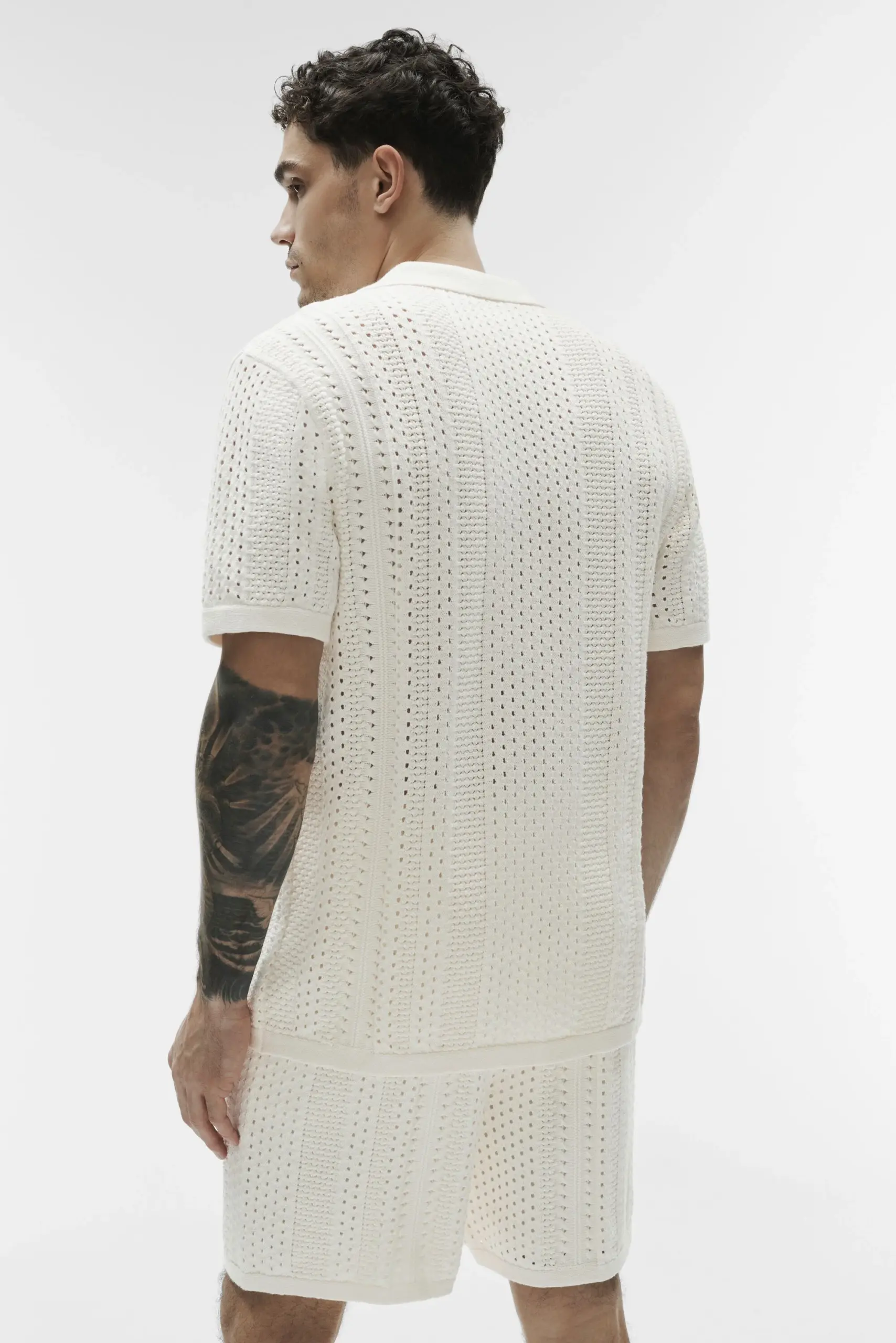 Coastline Knit Short Sleeve Polo - Ivory - Image 4