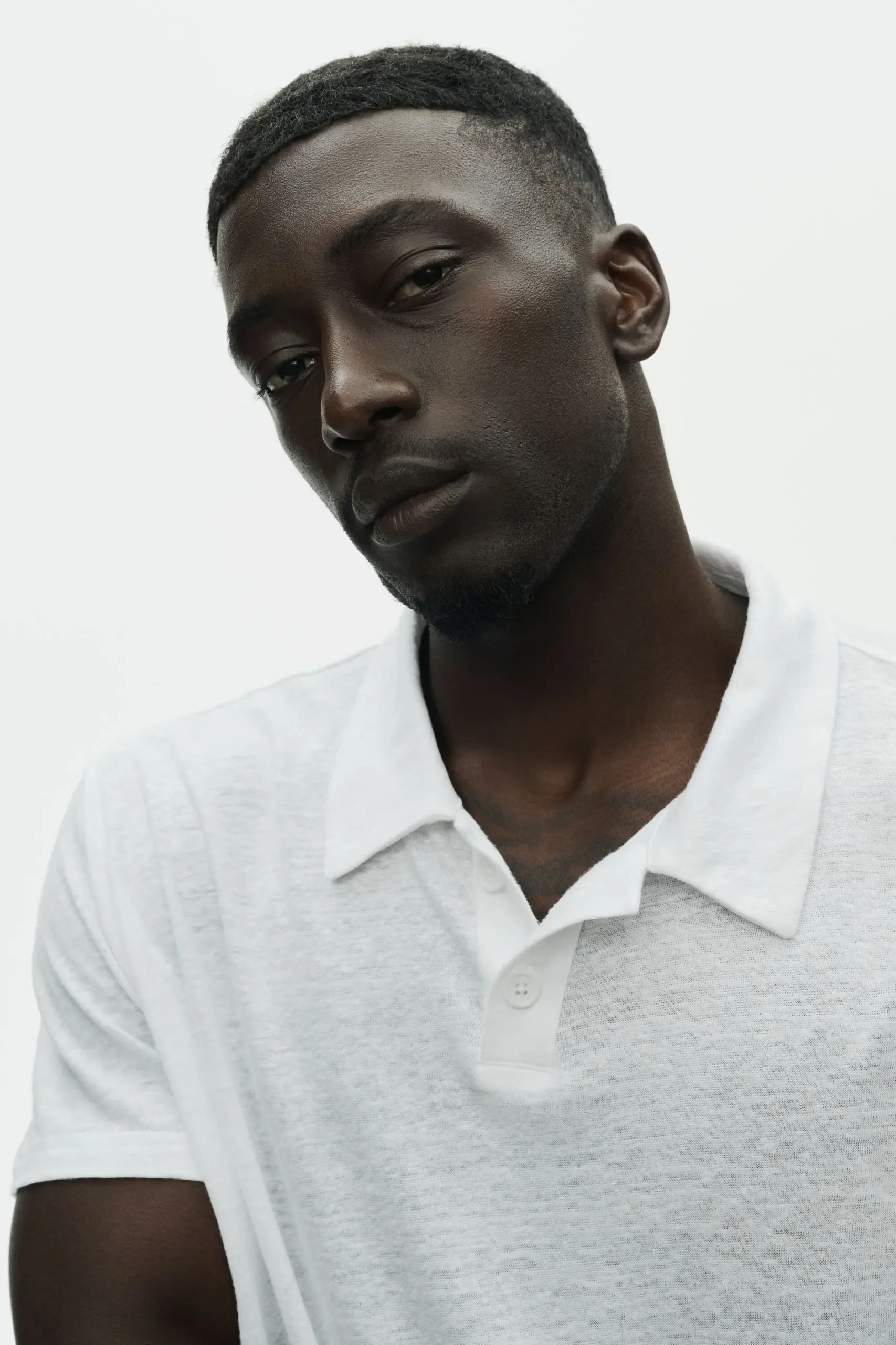 Linen Jersey Coastal Short Sleeve Polo - White - Image 4