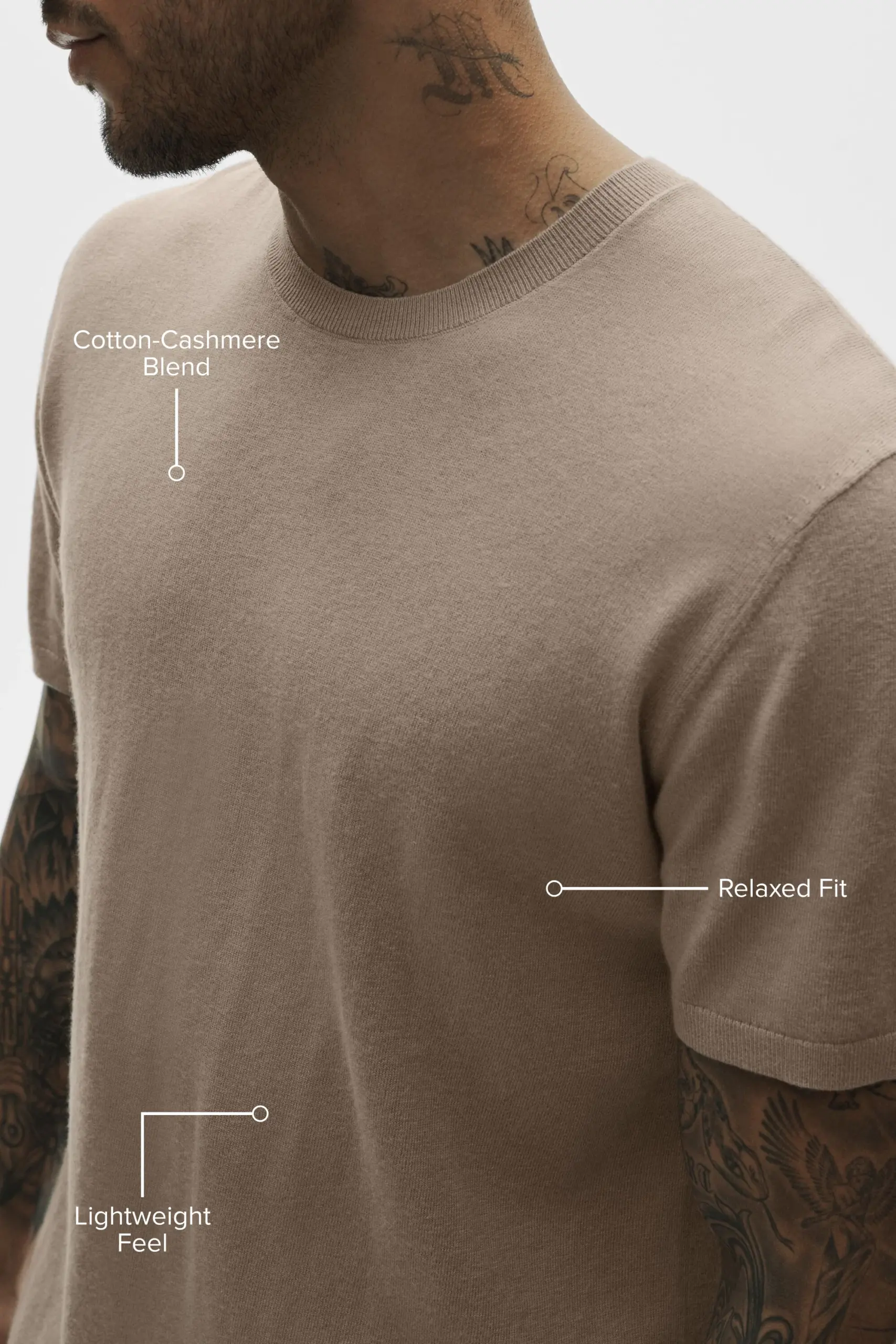 Cotton Cashmere Ever Soft Short Sleeve Crew - Gravel - Image 2