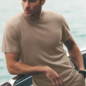 Cotton Cashmere Ever Soft Short Sleeve Crew - Gravel