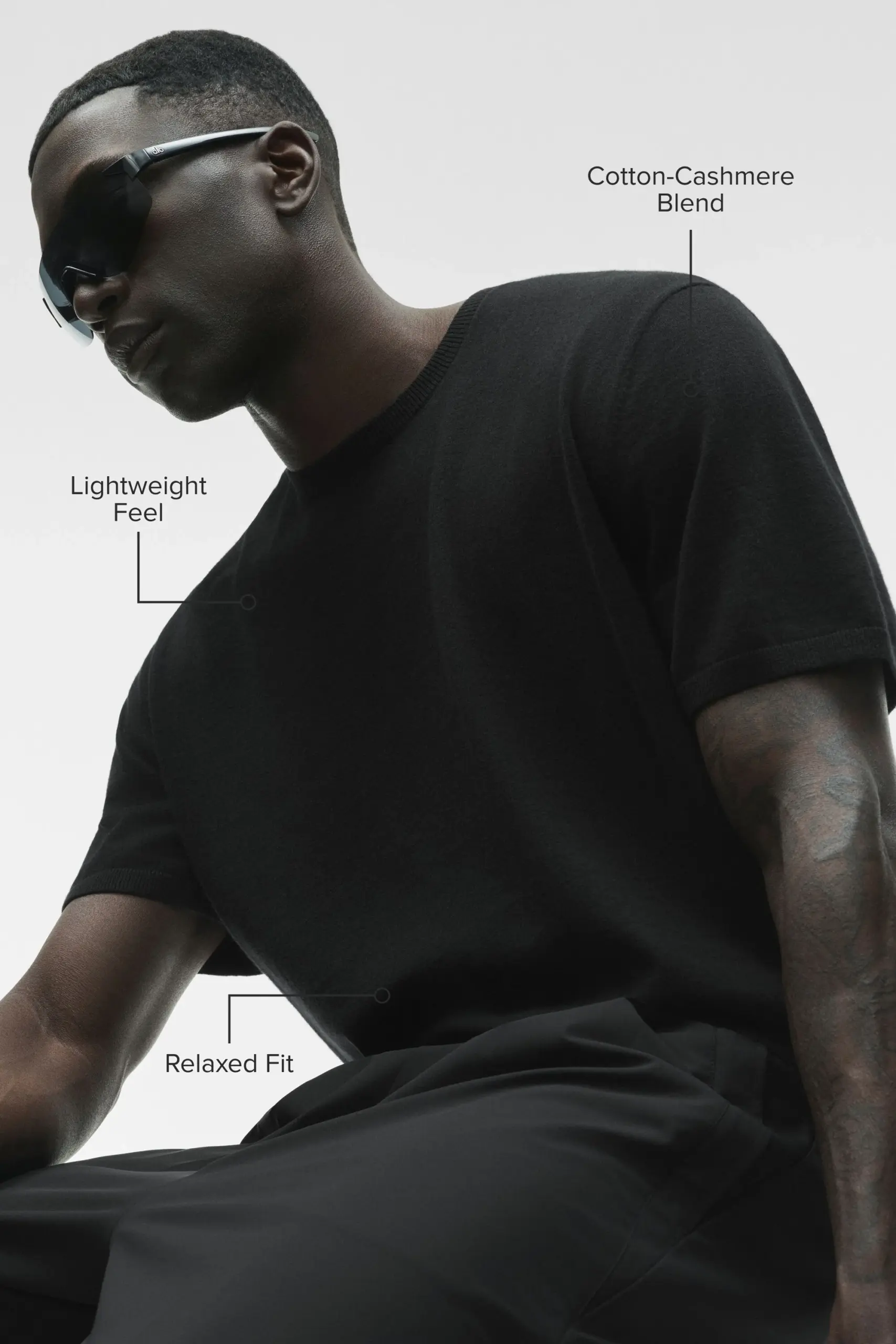 Cotton Cashmere Ever Soft Short Sleeve Crew - Black - Image 2