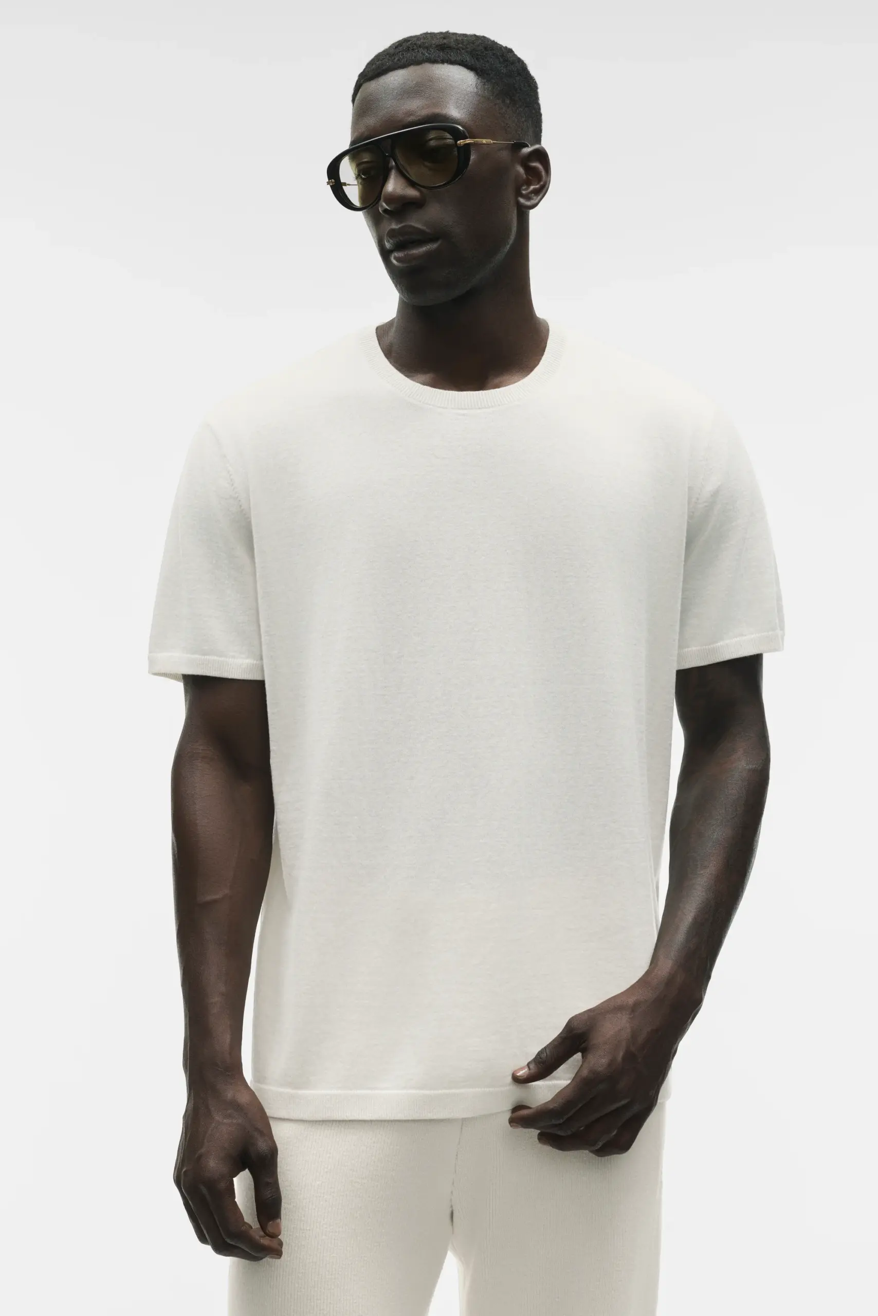 Cotton Cashmere Ever Soft Short Sleeve Crew - Ivory