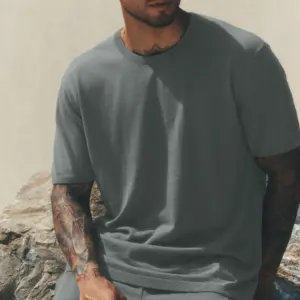 Cotton Cashmere Ever Soft Short Sleeve Crew - Monument