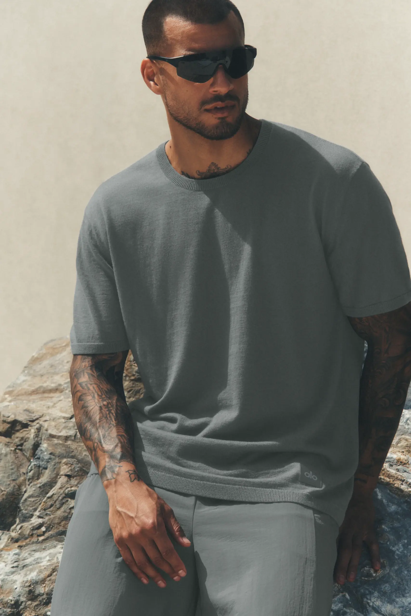 Cotton Cashmere Ever Soft Short Sleeve Crew - Monument