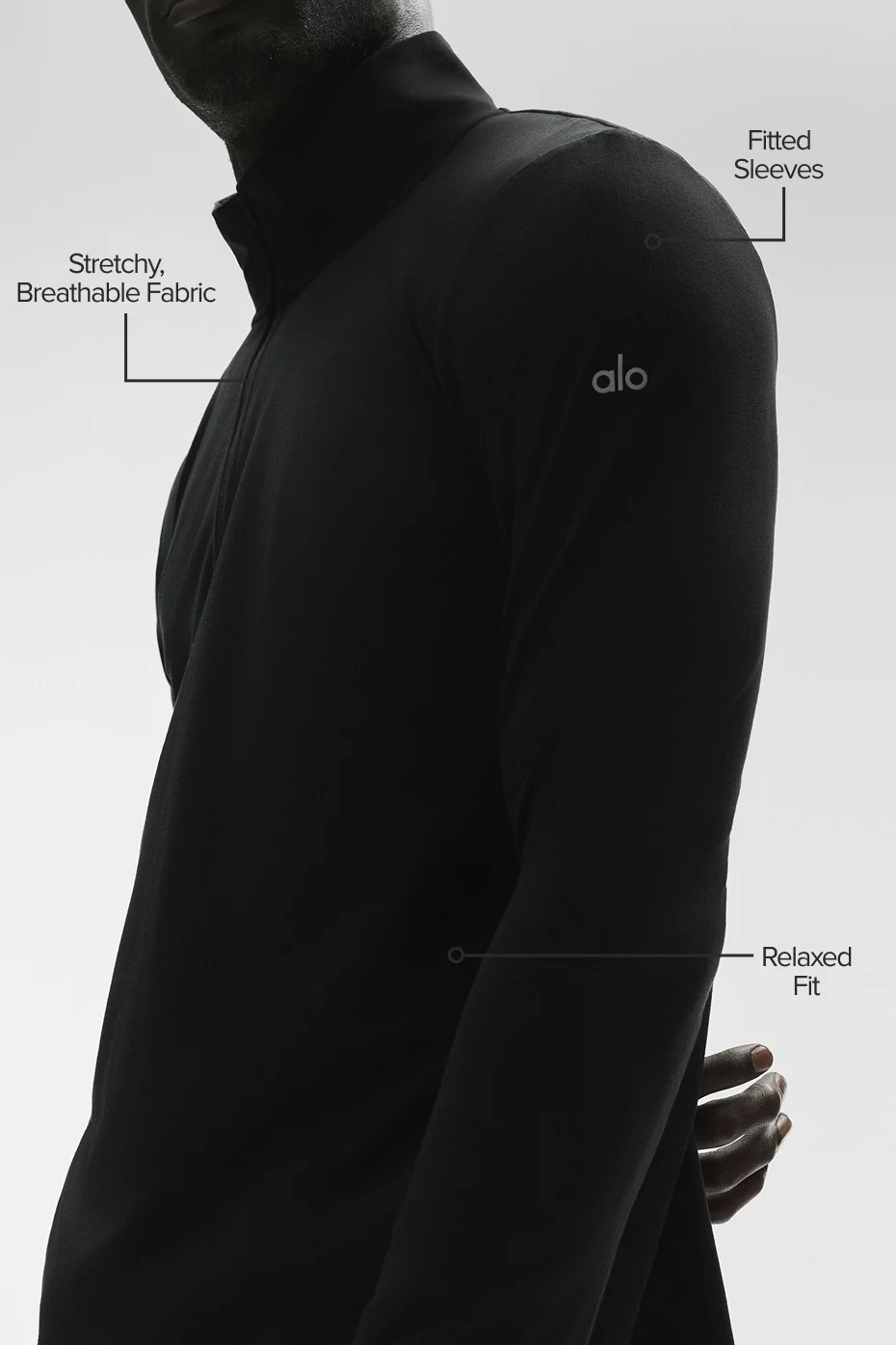 Conquer 1/4 Zip Reform Long Sleeve - Black - Image 2