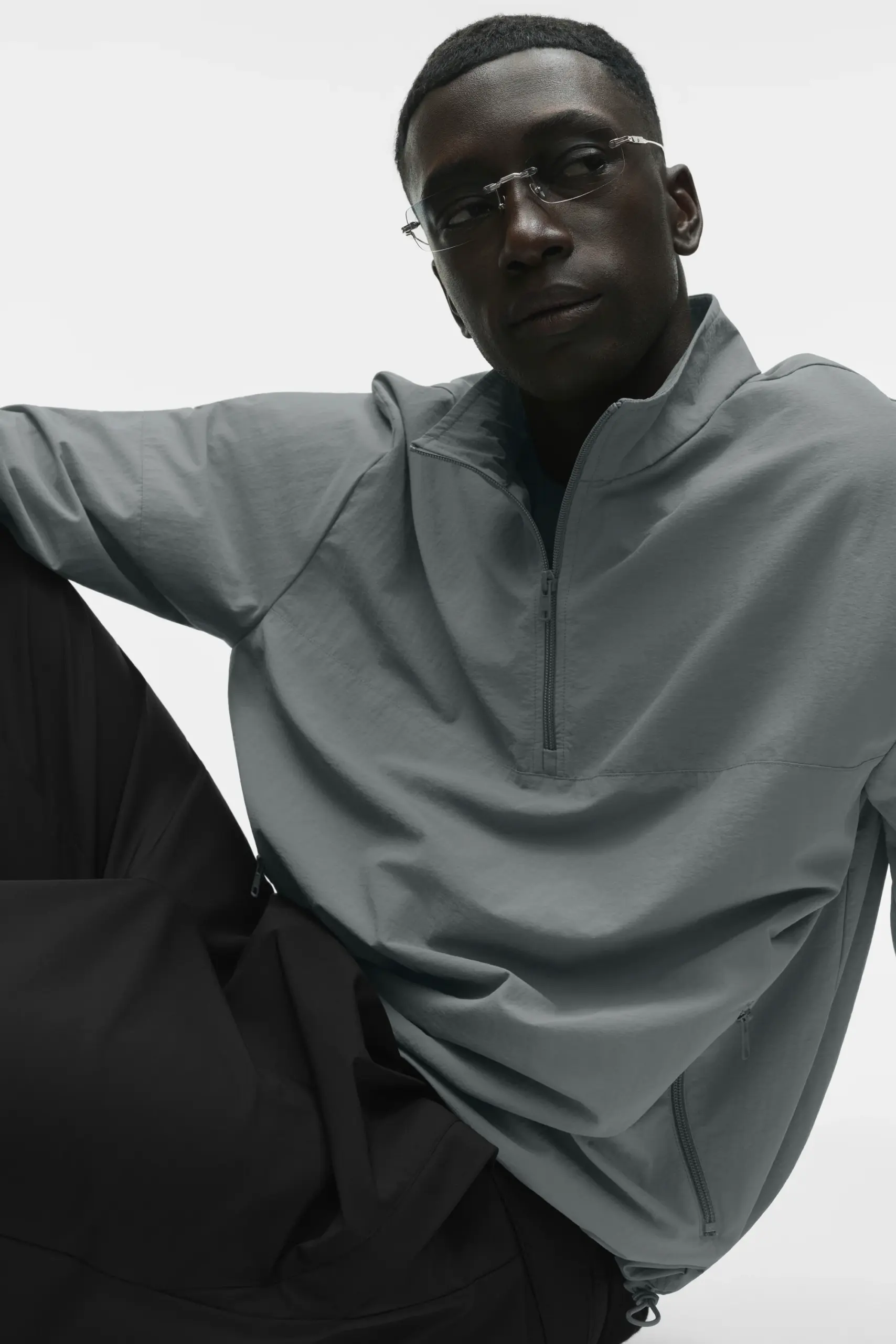 Light Weight Takeaway Track Pullover - Monument - Image 5