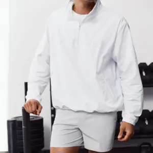 Light Weight Takeaway Track Pullover - White
