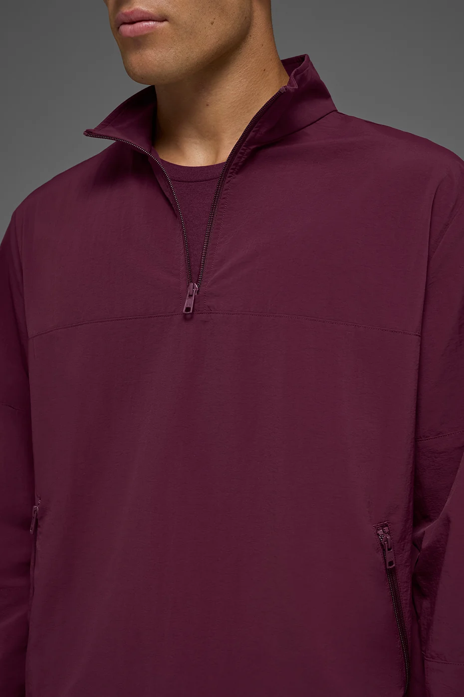 Light Weight Takeaway Track Pullover - Burgundy - Image 3