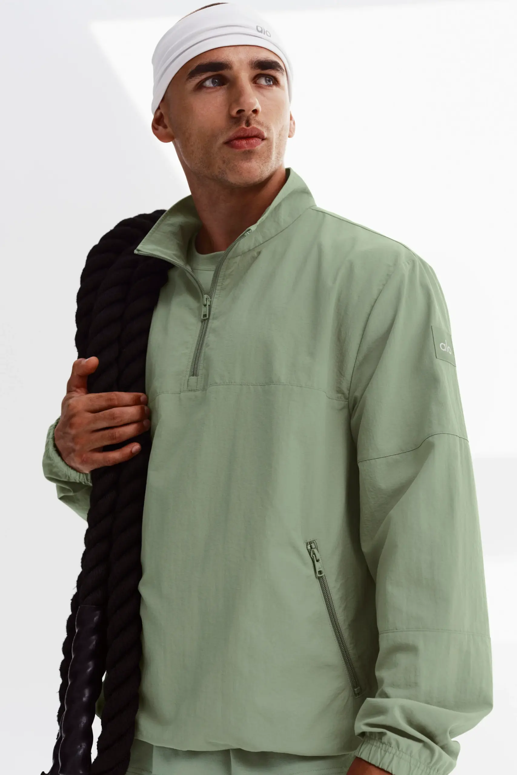 Light Weight Takeaway Track Pullover - Dune Grass
