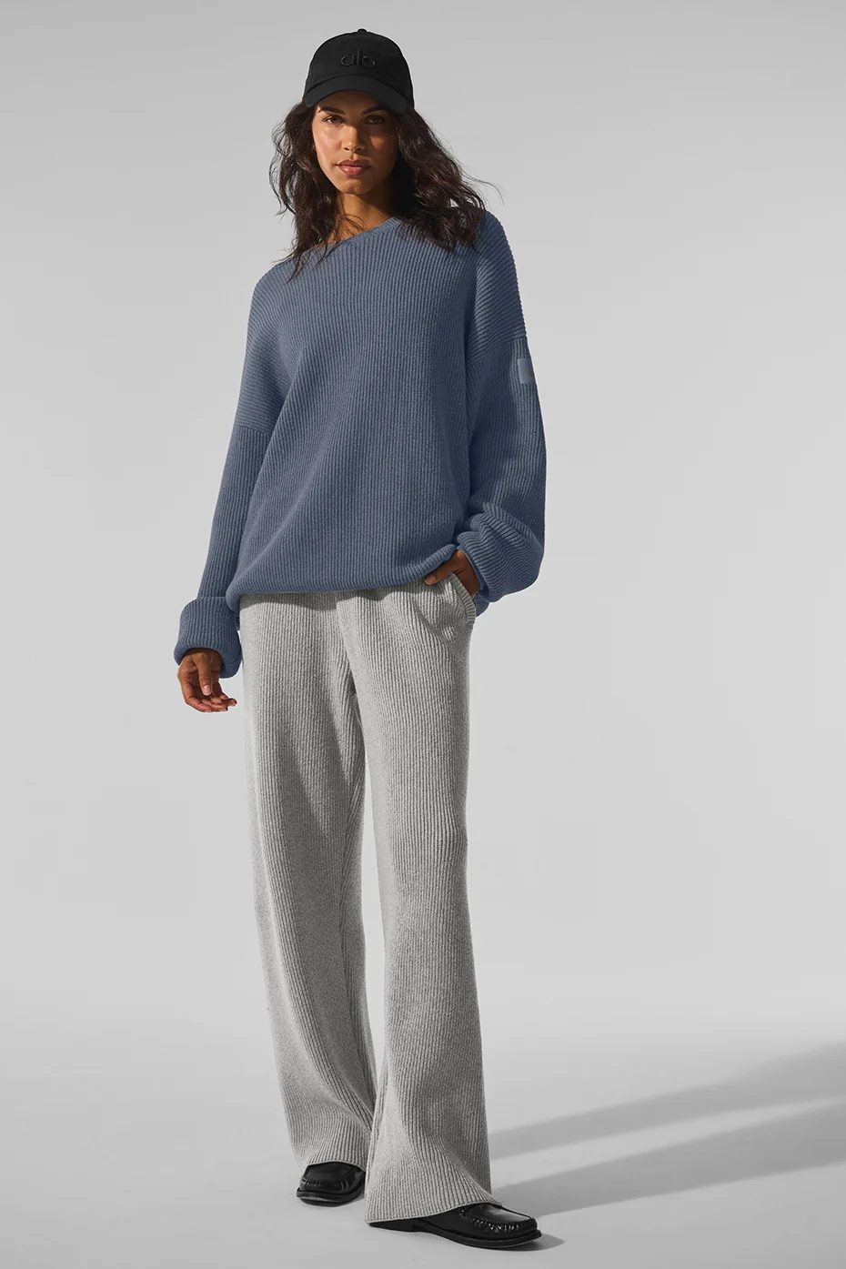 Domain Rib Knit Crew Sweater - Bluestone - Image 4