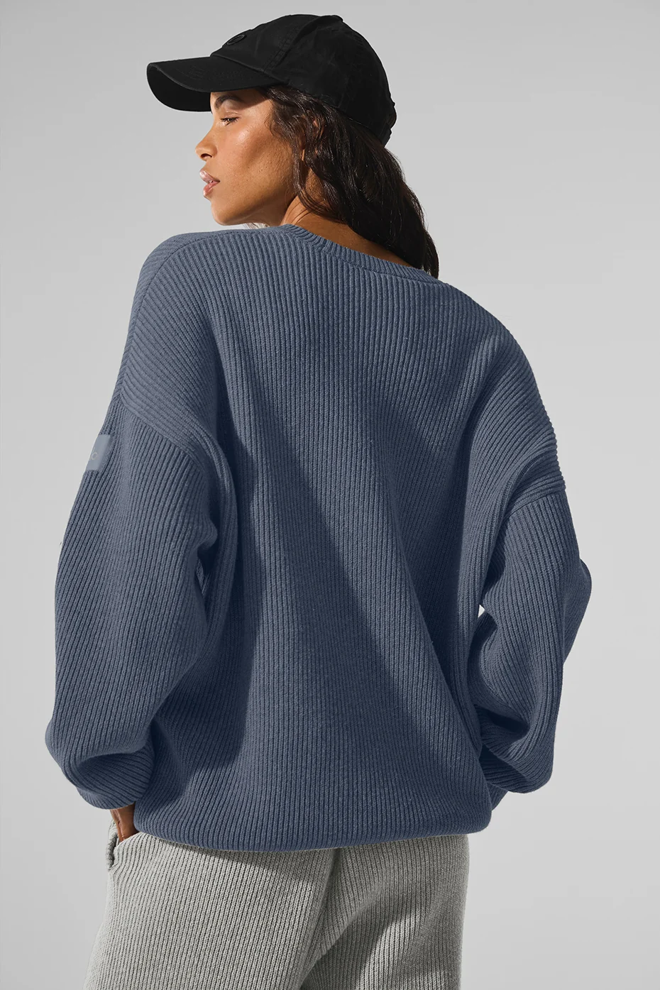 Domain Rib Knit Crew Sweater - Bluestone - Image 2