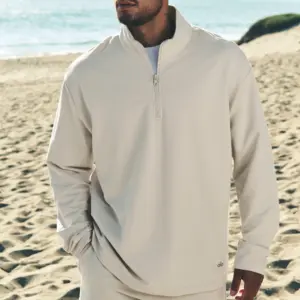Double Take Long Sleeve 1/4 Zip - Bone