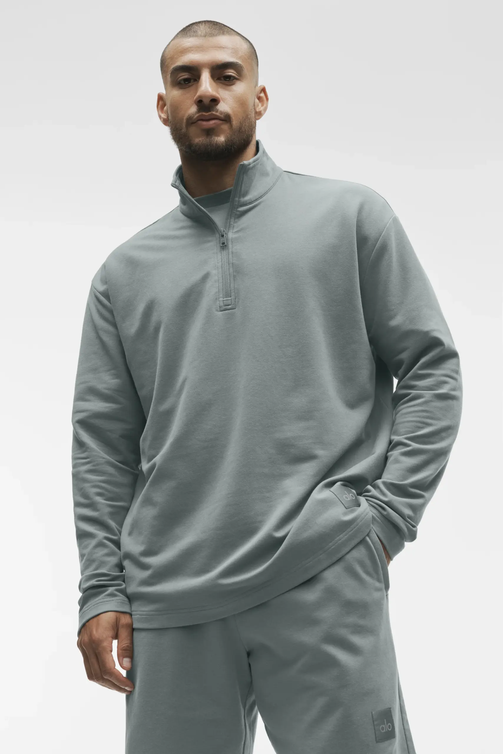 Double Take Long Sleeve 1/4 Zip - Monument - Image 3