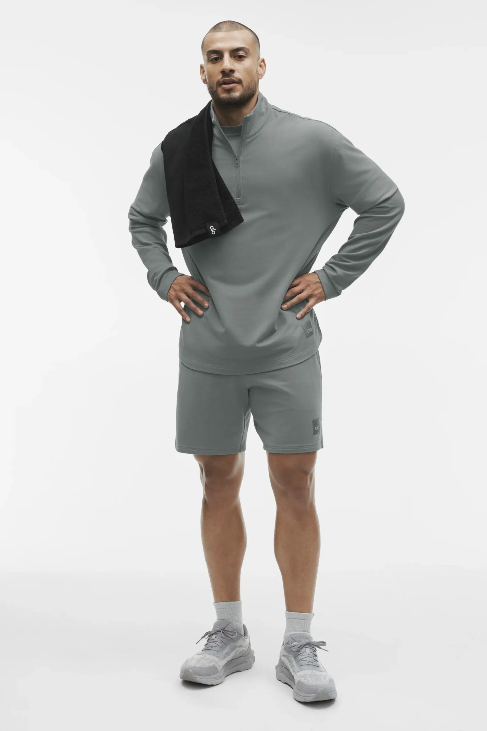 Double Take Long Sleeve 1/4 Zip - Monument - Image 5