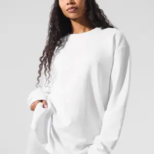 Double Take Long Sleeve Crew - White