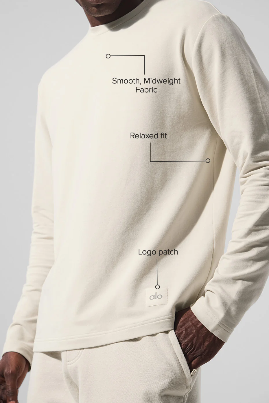 Double Take Long Sleeve Crew - Bone - Image 2