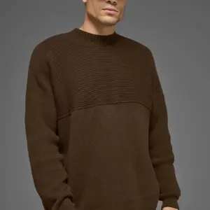 Domain Shift Rib Knit Sweater Crew - Espresso