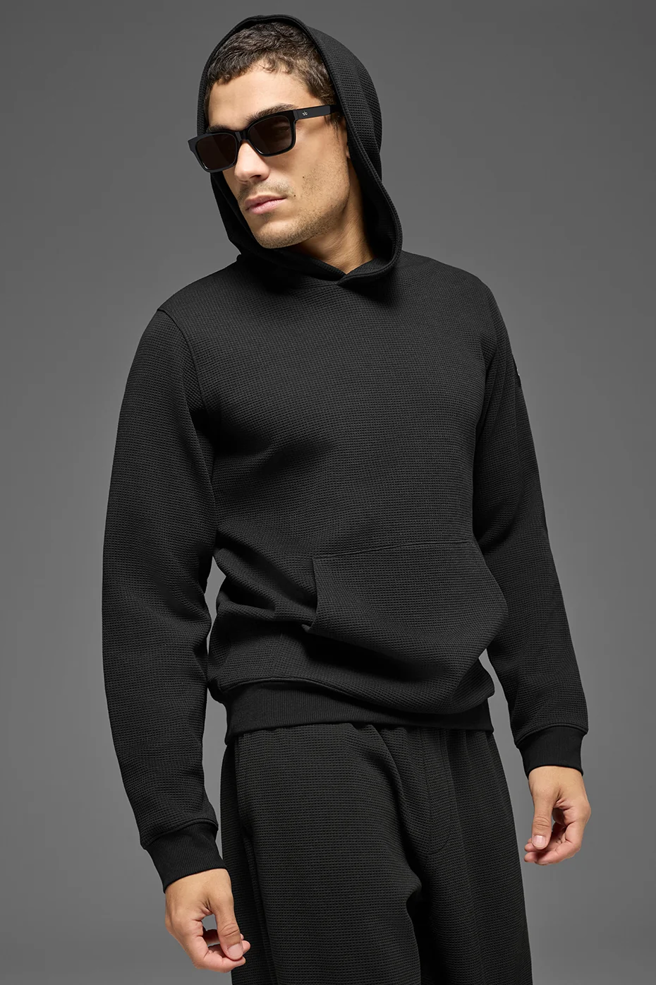 Waffle Lounge Hoodie - Black - Image 4