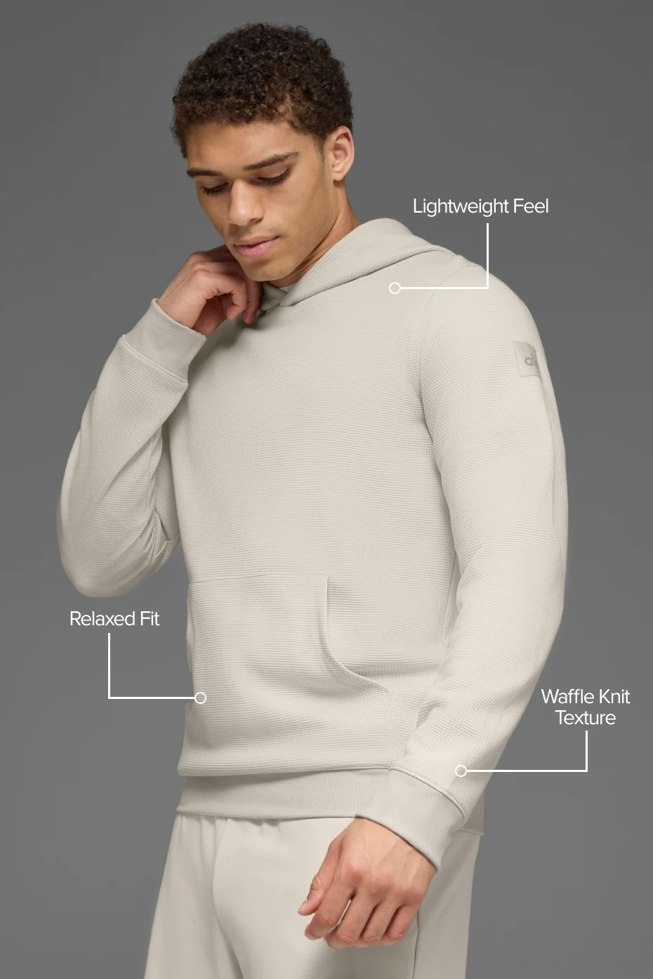 Waffle Lounge Hoodie - Bone - Image 2