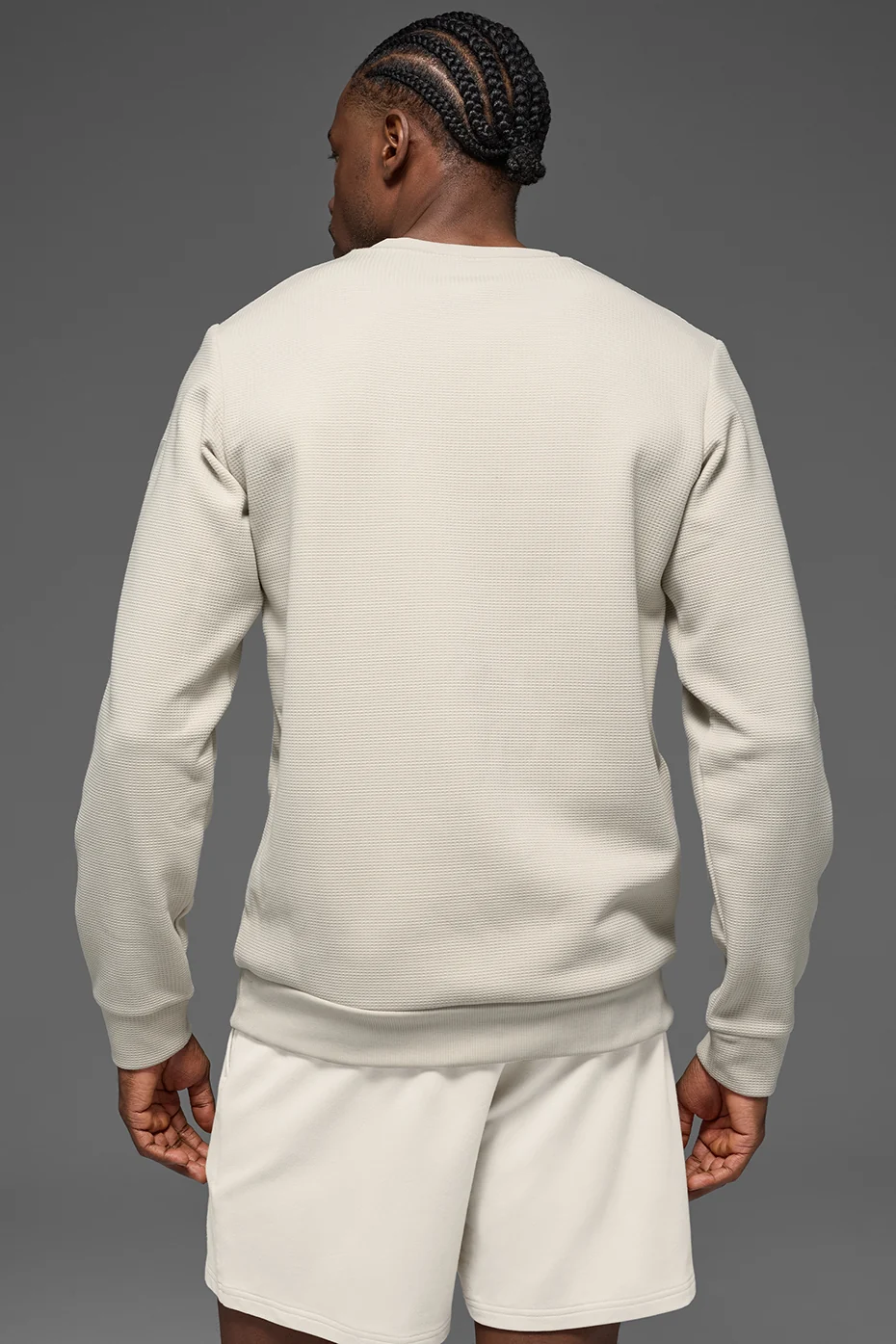 Waffle Lounge Long Sleeve Crew - Bone - Image 3